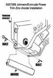أنود المغنيسيوم من جونسون Evinrude Power Trim للمياه العذبة المزود